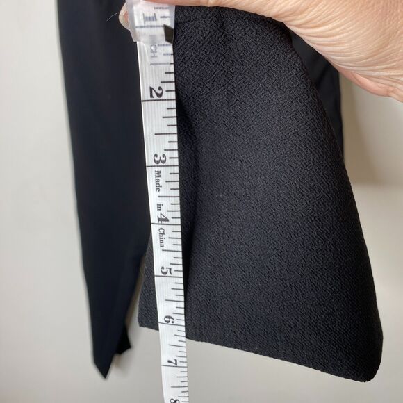 Loft Jet Black Capri Trouser Pants Hook Eye Closure Cute Tie Front 6 Petite - Picture 11 of 12